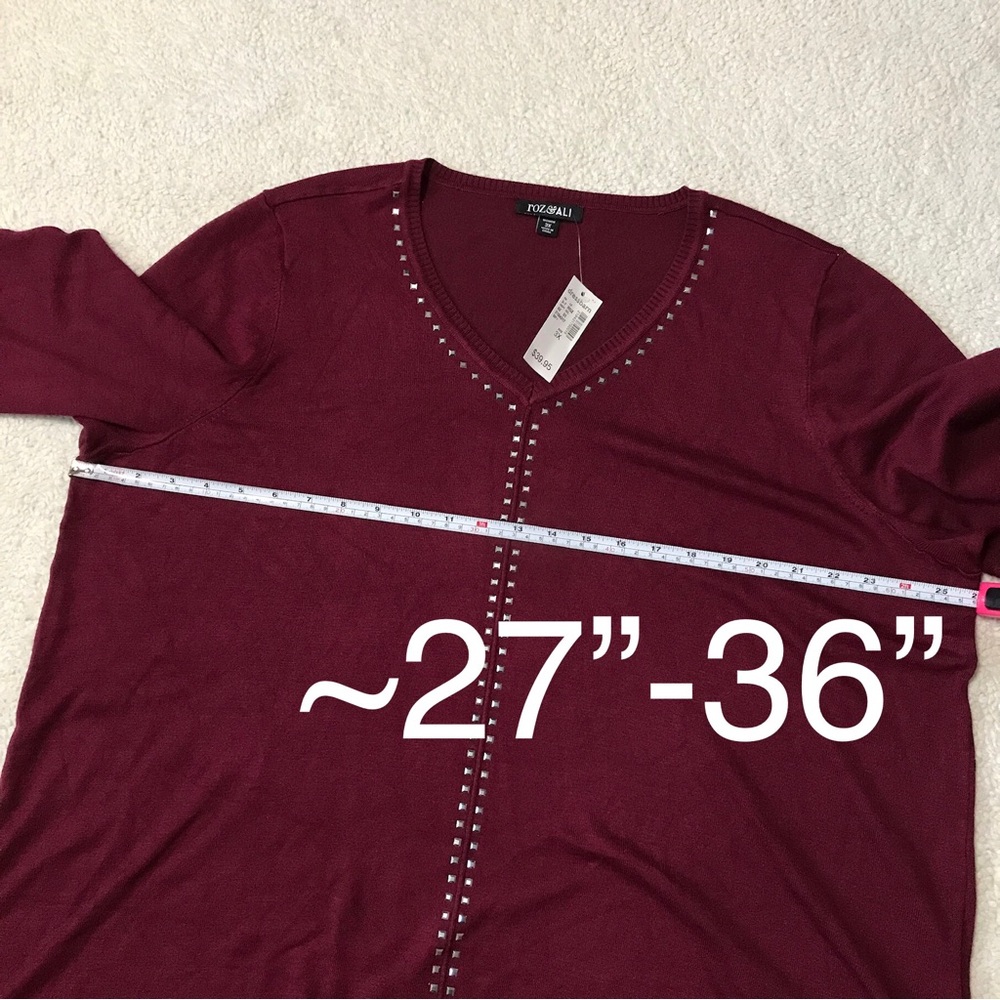 Roz & Ali Knit Top Studded Stretchy Size 3X - Picture 7 of 13